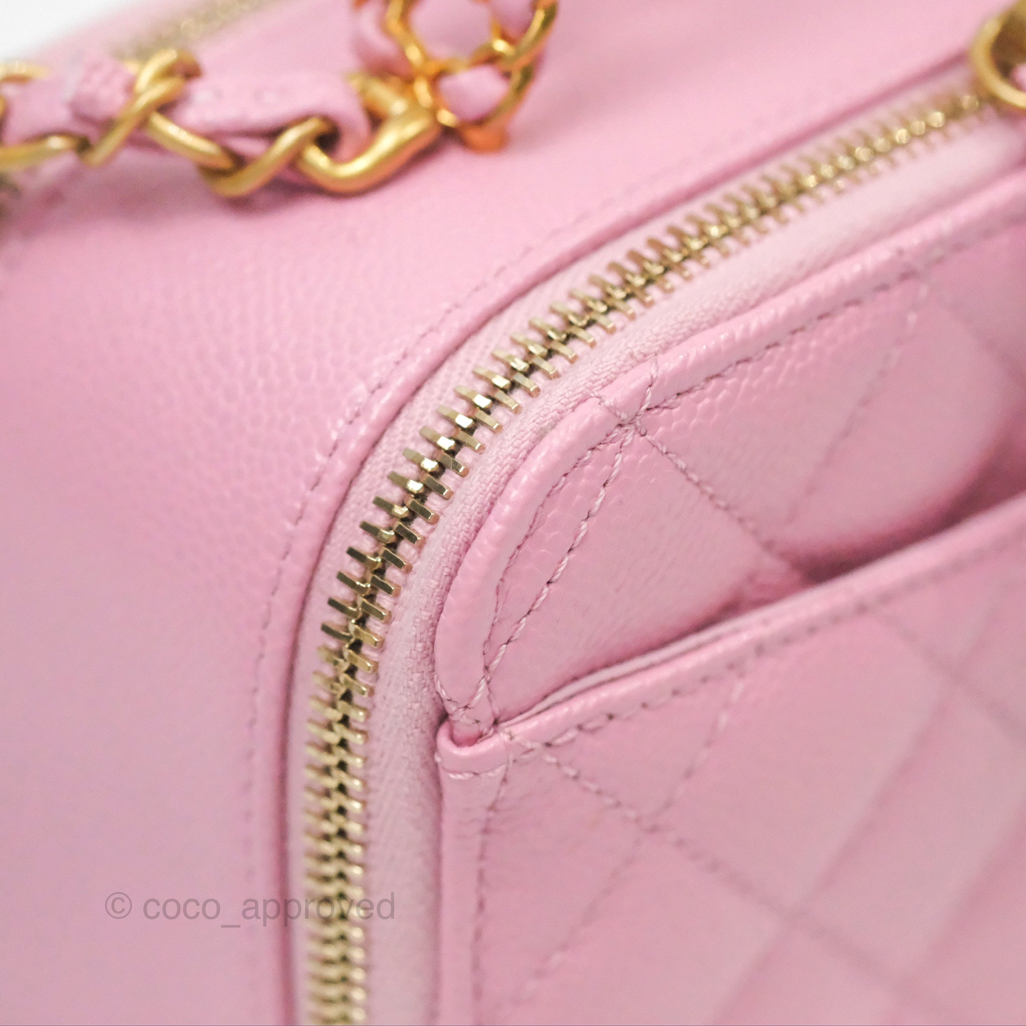 Chanel Caviar Quilted Small Vanity Case Handbag in Light Pink - Luxury Crossbody Bag for Women, Perfect for Date Night & Special Occasions