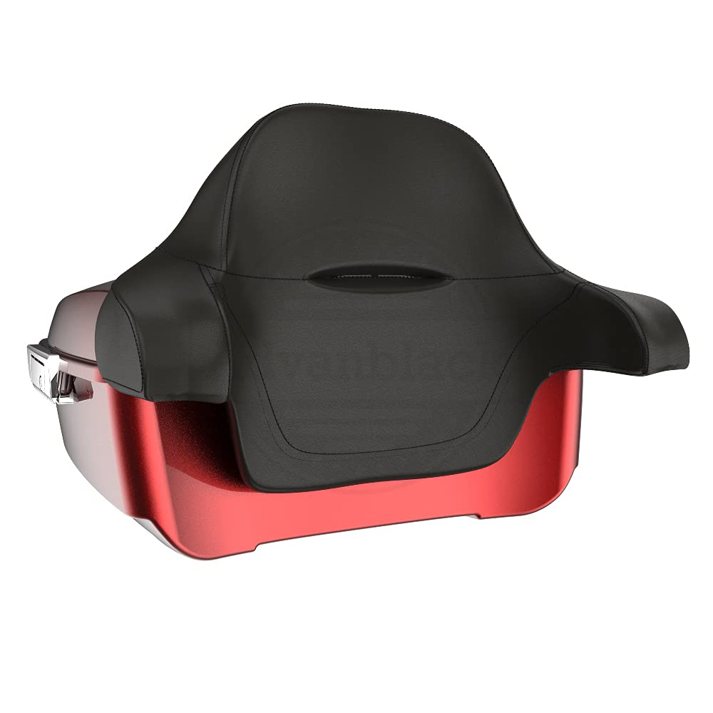 Moto Onfire Hard Candy Hot Rod Red Flake King Tour Pack for Harley Touring 2014+ - Flame Mark Top Lid & Wrap-Around Backrest | Premium Motorcycle Luggage for Long Rides & Road Trips