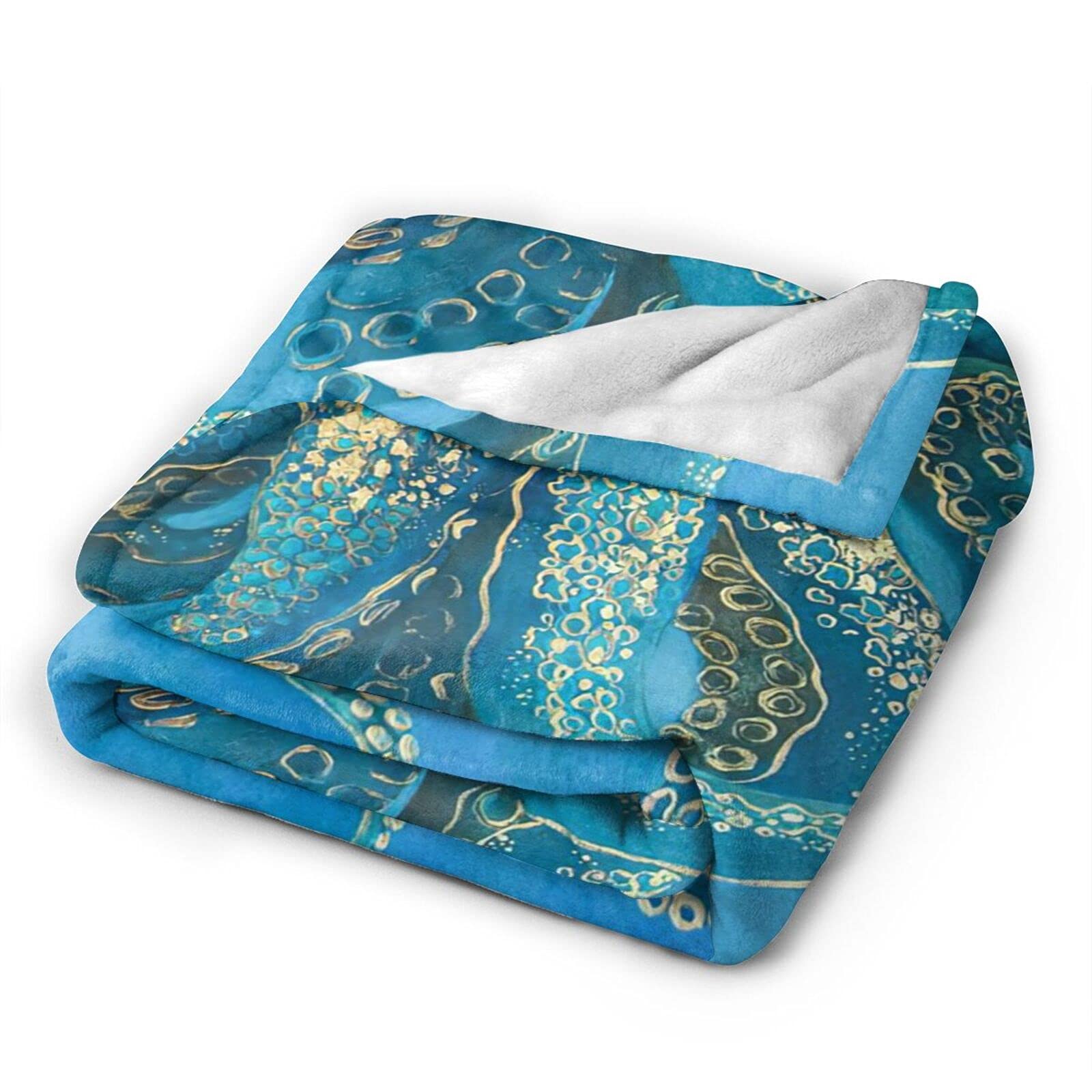 Super Soft Octopus Throw Blanket - 50x40 Inch Flannel Air Conditioner Blanket for All Seasons | Warm Cozy Blanket for Bed, Couch & Living Room | Perfect for Movie Nights, Camping & Home Decor