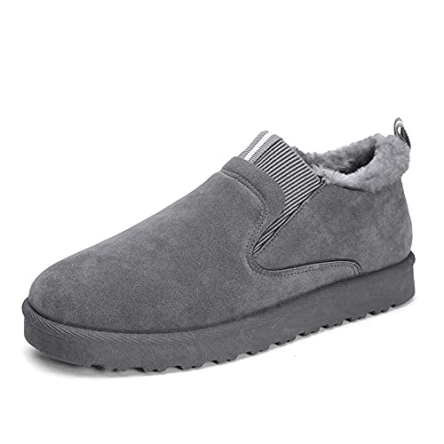 Men's Warm Fur-Lined Suede Loafers - Winter House Slippers & Casual Slip-On Shoes for Men | Cozy Indoor/Outdoor Comfort for Home, Office & Travel