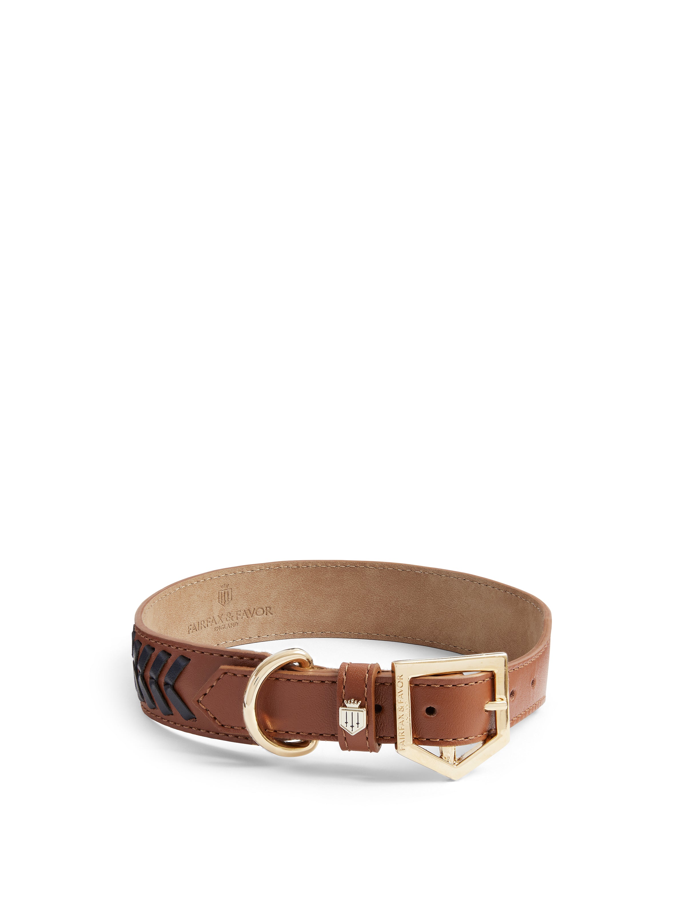 Premium Tetbury Dog Collar - Tan & Navy Adjustable Pet Collar for Small Medium Large Dogs | Durable Nylon with Metal Buckle | Perfect for Daily Walks, Training & Outdoor Adventures