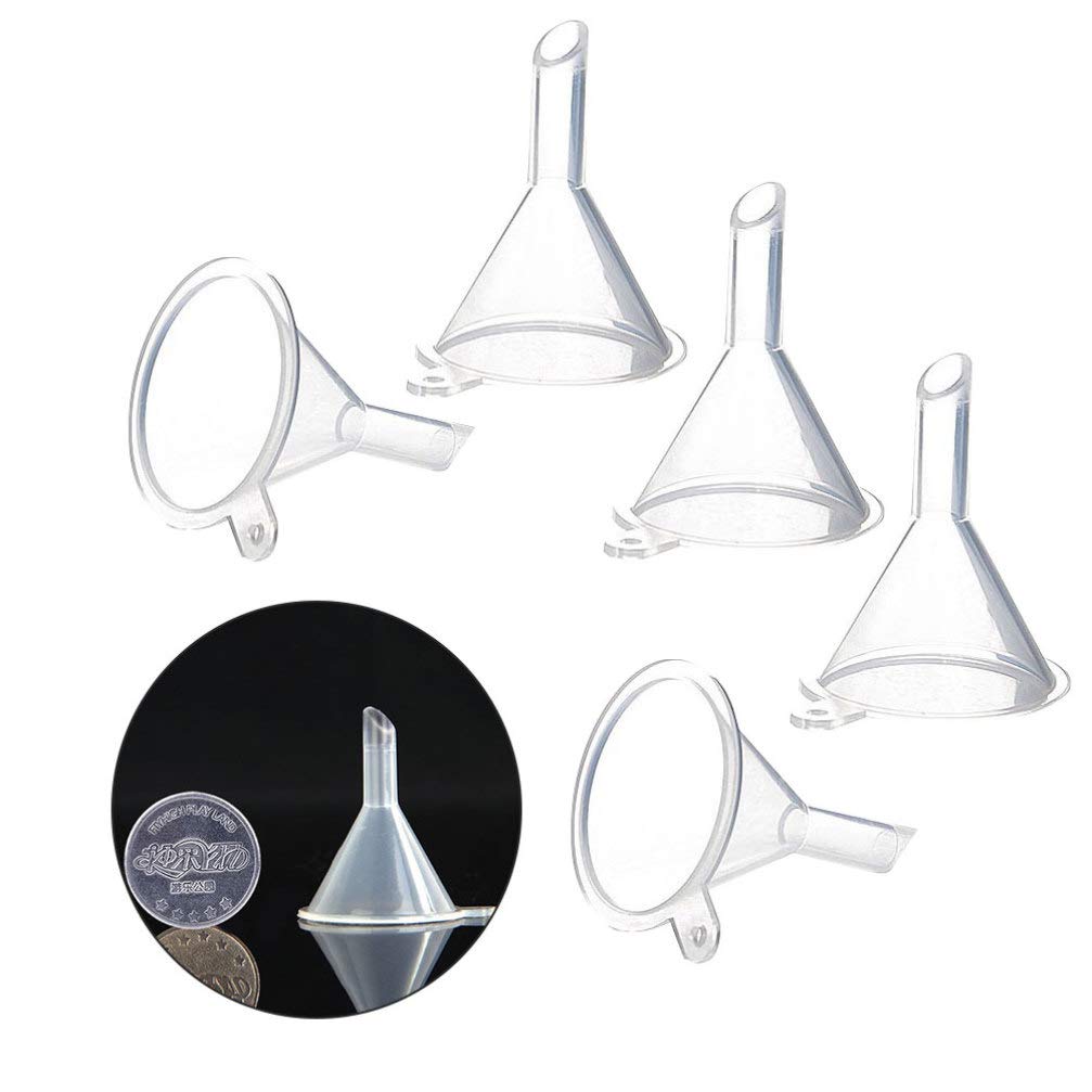 Uonlytech 5-Piece Mini Funnel Set - Small Kitchen Funnels for Water Bottles, Powder, Spices & Liquids | Perfect for Home, Travel & DIY Projects | Compact White Household Funnel Kit