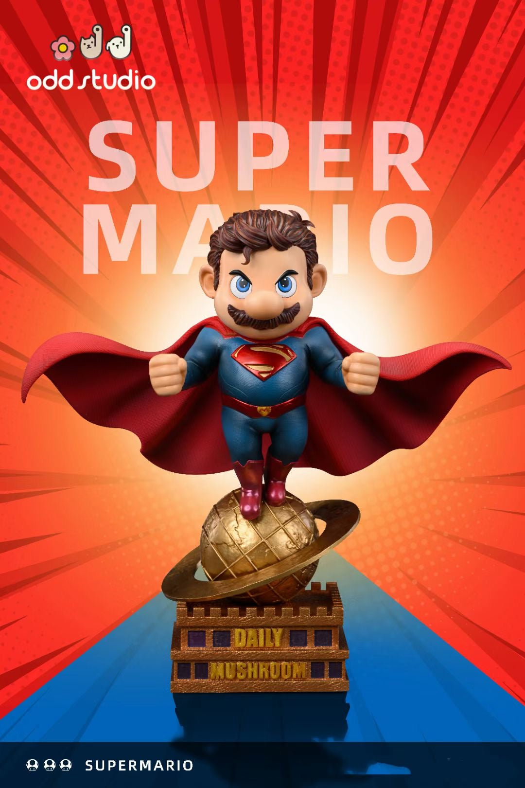 ODD Studio Super Mario Cosplay Superman Costume - Fun Cosplay Outfit for Halloween, Comic Con & Themed Parties