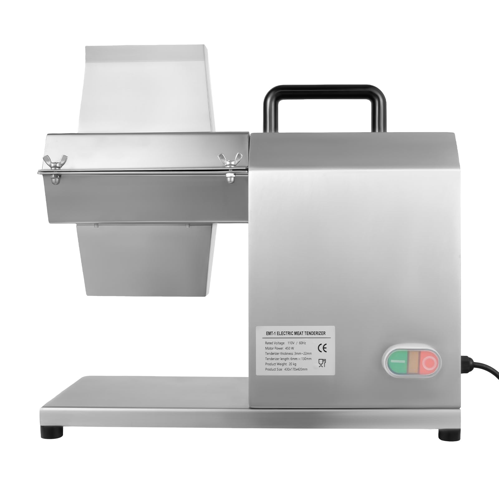 Commercial Heavy Duty 450W Electric Meat Tenderizer - Stainless Steel Professional Beef Steak Tenderizing Machine for Restaurants, Butchers & Home Chefs - Perfect for Flattening Fillet, Chicken & Pork Cutlets