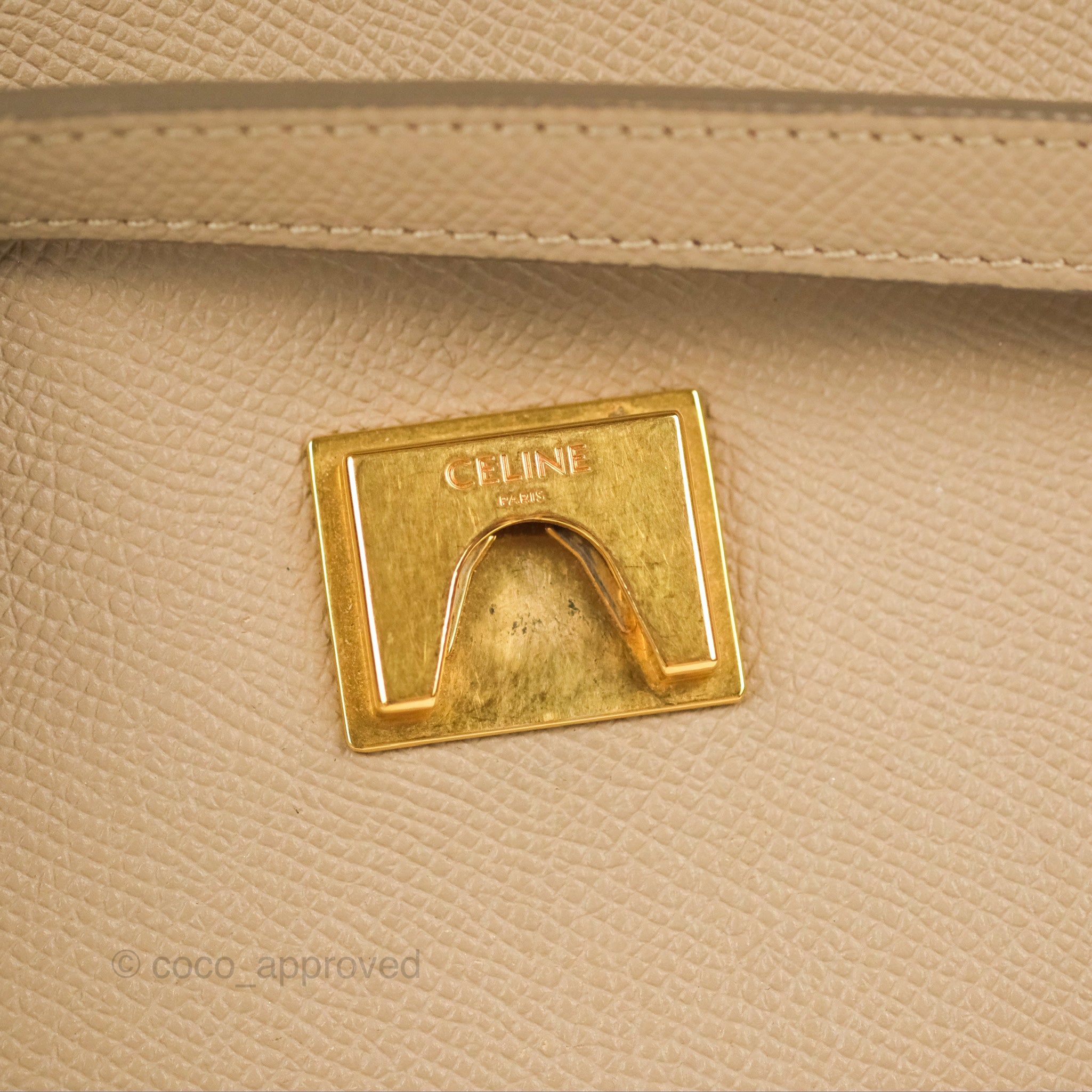 Celine Mini Belt Bag in Light Taupe - Genuine Grained Calfskin Leather with Gold Hardware | Perfect for Everyday Use, Work & Travel