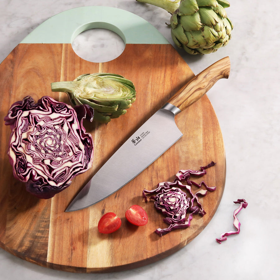 Cangshan OLIV Series 501561 8-Inch Chef Knife - Premium Swedish 14C28N Forged Steel Blade - Professional Kitchen Knife for Slicing, Dicing & Chopping - Perfect for Home Cooks & Professional Chefs