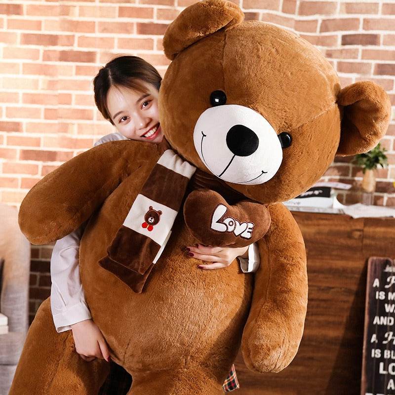 6ft Large Teddy Bear Plush - Giant Stuffed Animal for Kids & Adults, Soft Huggable Cuddly Toy for Bedroom Decor, Nursery, Valentine's Gift, Birthday Present & Photo Props