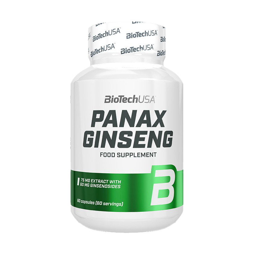 BioTechUSA Panax Ginseng Supplement - 60 Capsules for Energy, Focus & Immune Support - Natural Herbal Boost for Workouts, Study & Daily Wellness