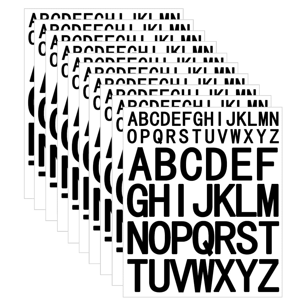 Vuzvuv 10 Sheet Self-Adhesive Black Vinyl Letter Stickers - 1 Inch & 3 Inch Capital Alphabet Stickers for Bulletin Boards, Posters, DIY Crafts, Classroom Decor & Office Organization