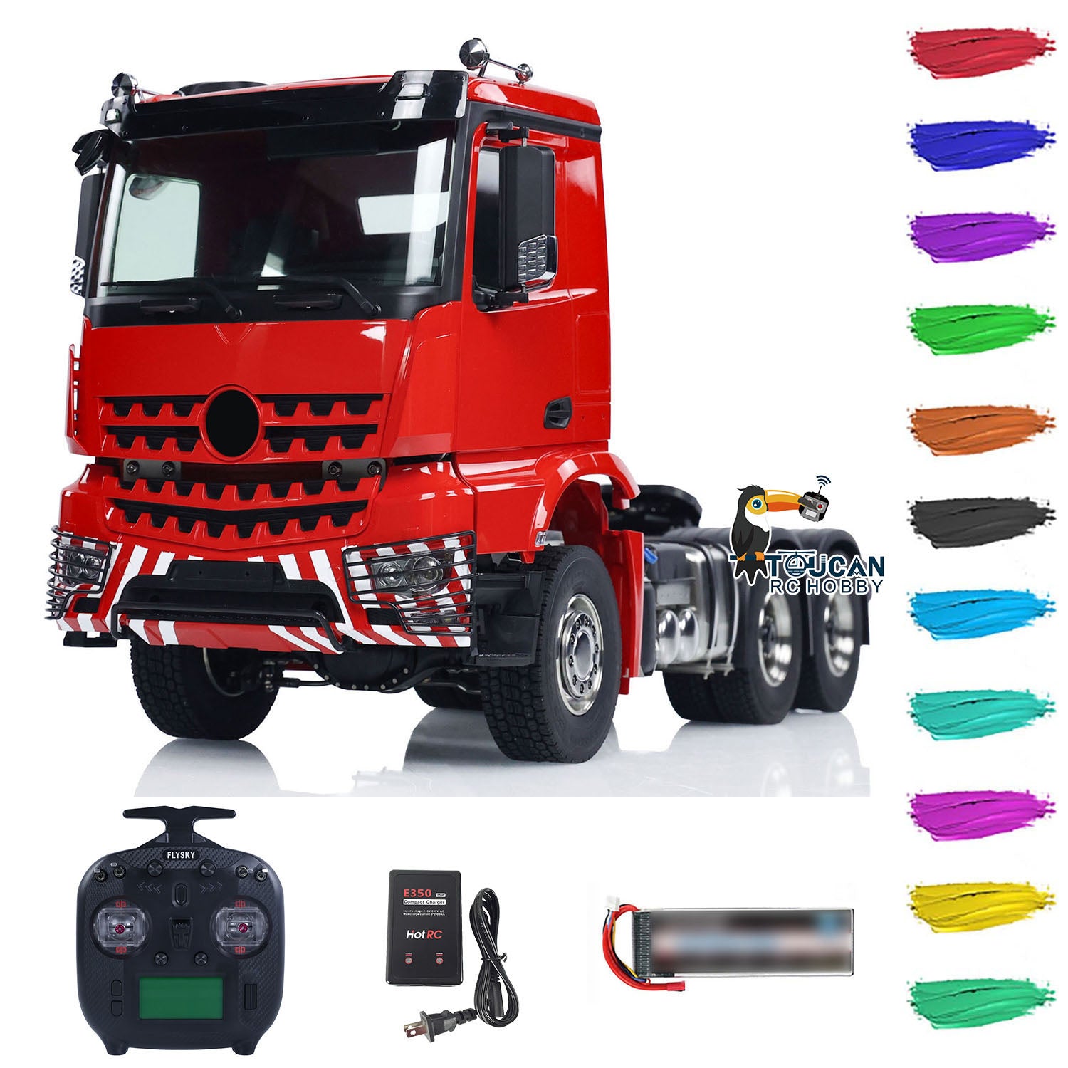 1/14 Scale Metal Chassis RC Tractor Truck - 6x6 Remote Control Car with 3-Speed Gearbox, Painted & Assembled Ready-to-Run Model K3362 - Perfect for Off-Road Racing, Construction Site Play, and RC Hobby Enthusiasts