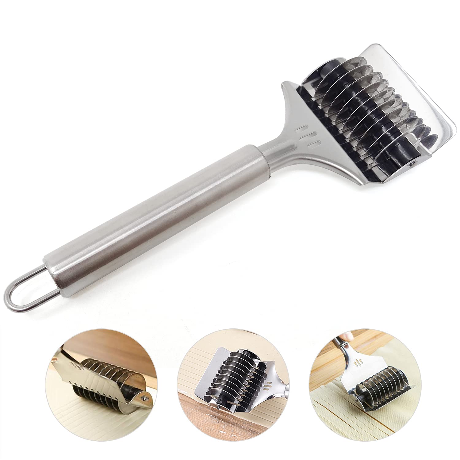 Honbay 1PCS Stainless Steel Pasta Cutter - 8.5