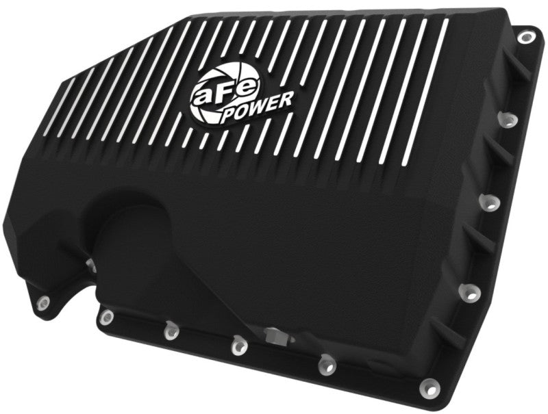 aFe 05-19 VW 1.8L/2.0L Engine Oil Pan (Black) - POWER Street Series with Machined Fins - Fits Volkswagen Models Without Oil Sensor - High Performance Upgrade for Street Racing & Daily Driving