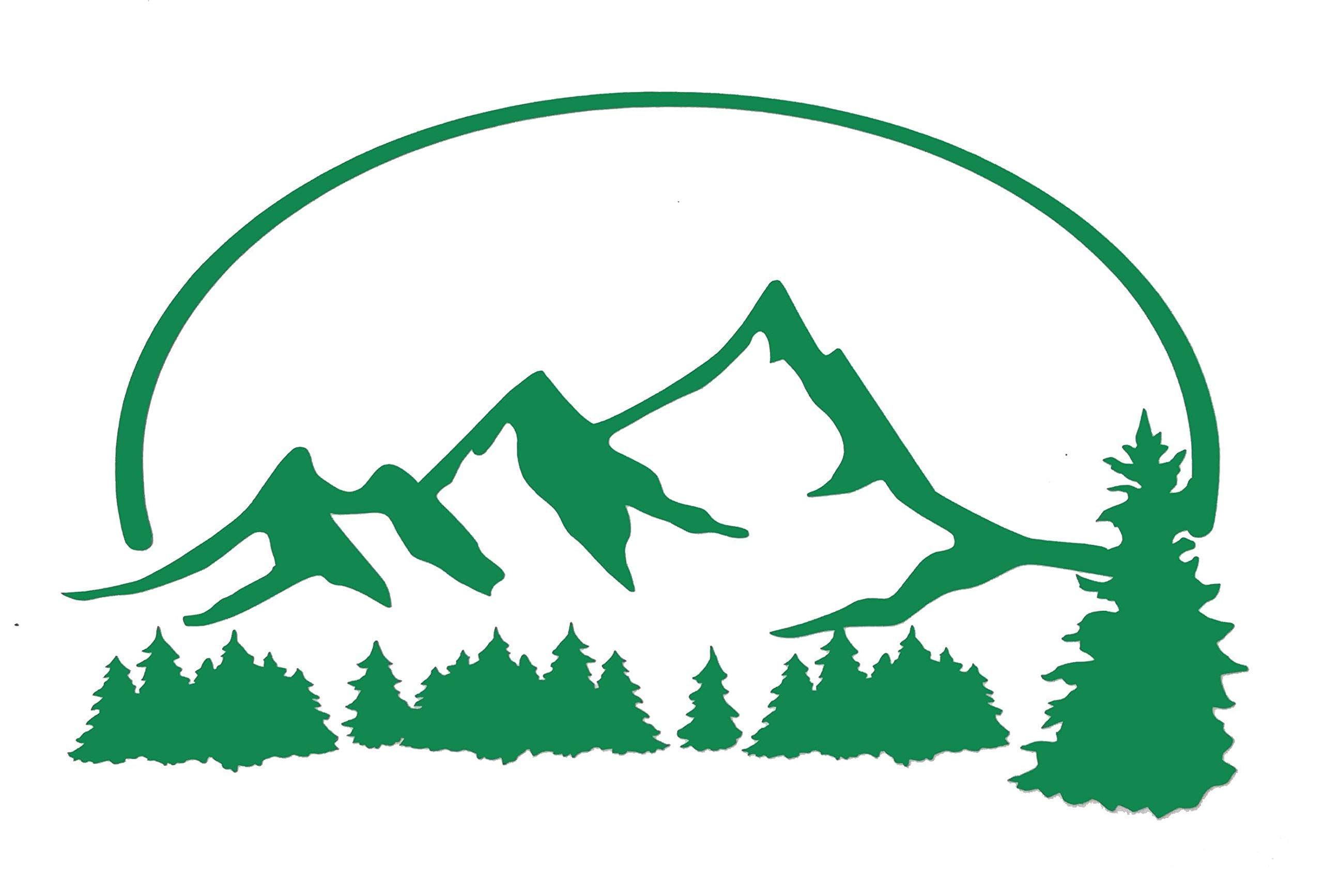 Customizable Forrest and Mountain Vinyl Decal - Nature Hiking Bumper Sticker for Tumblers, Laptops, Car Windows - Choose Size & Color - Perfect for Outdoor Enthusiasts and Nature Lovers