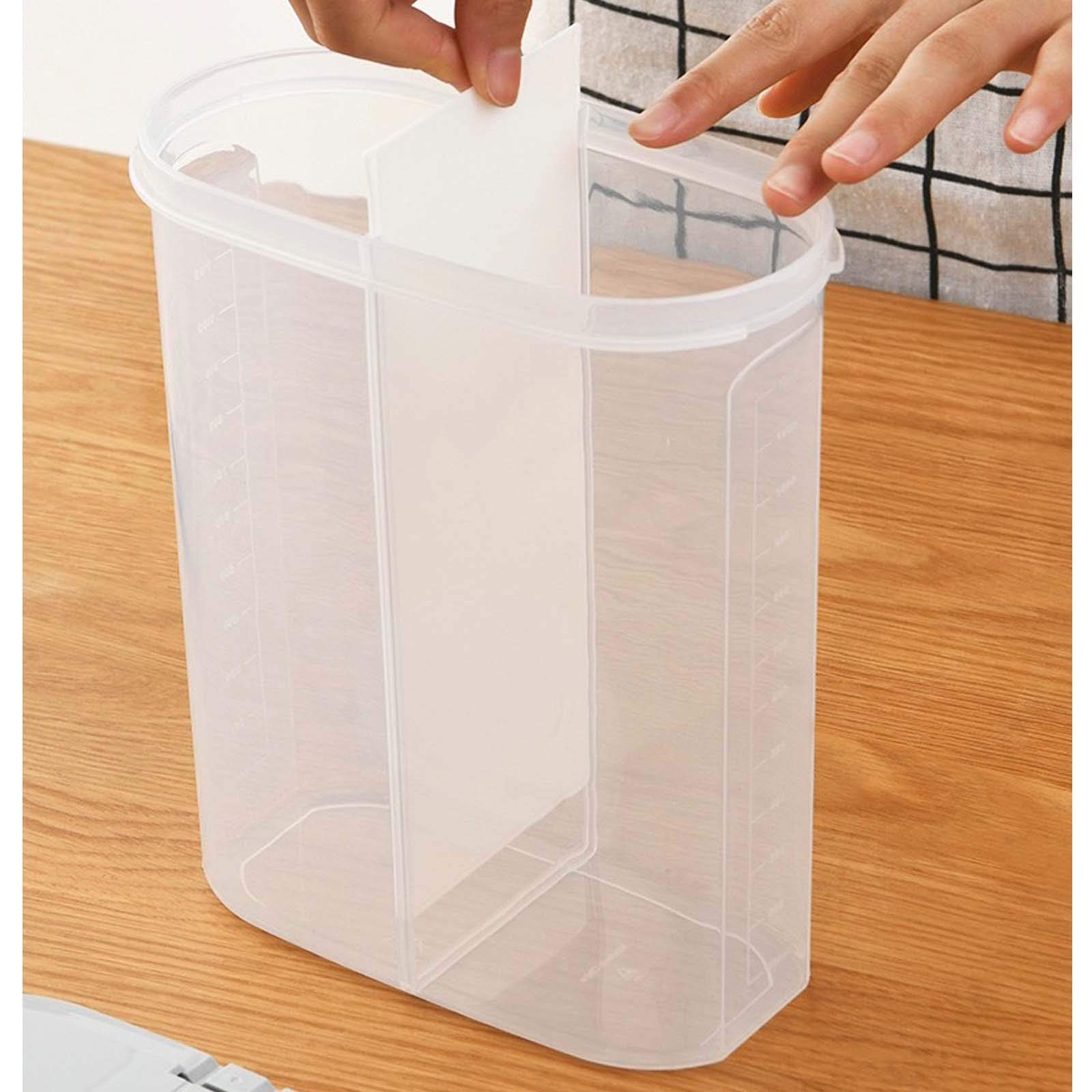 **Trendy Moon 2.6L Airtight Food Storage Containers Set – Clear BPA-Free Kitchen Organizers for Cereal, Candy, Snacks | Leak-Proof Lids & 2 Compartments (2-Pack) – Perfect for Pantry, Office, or Travel**