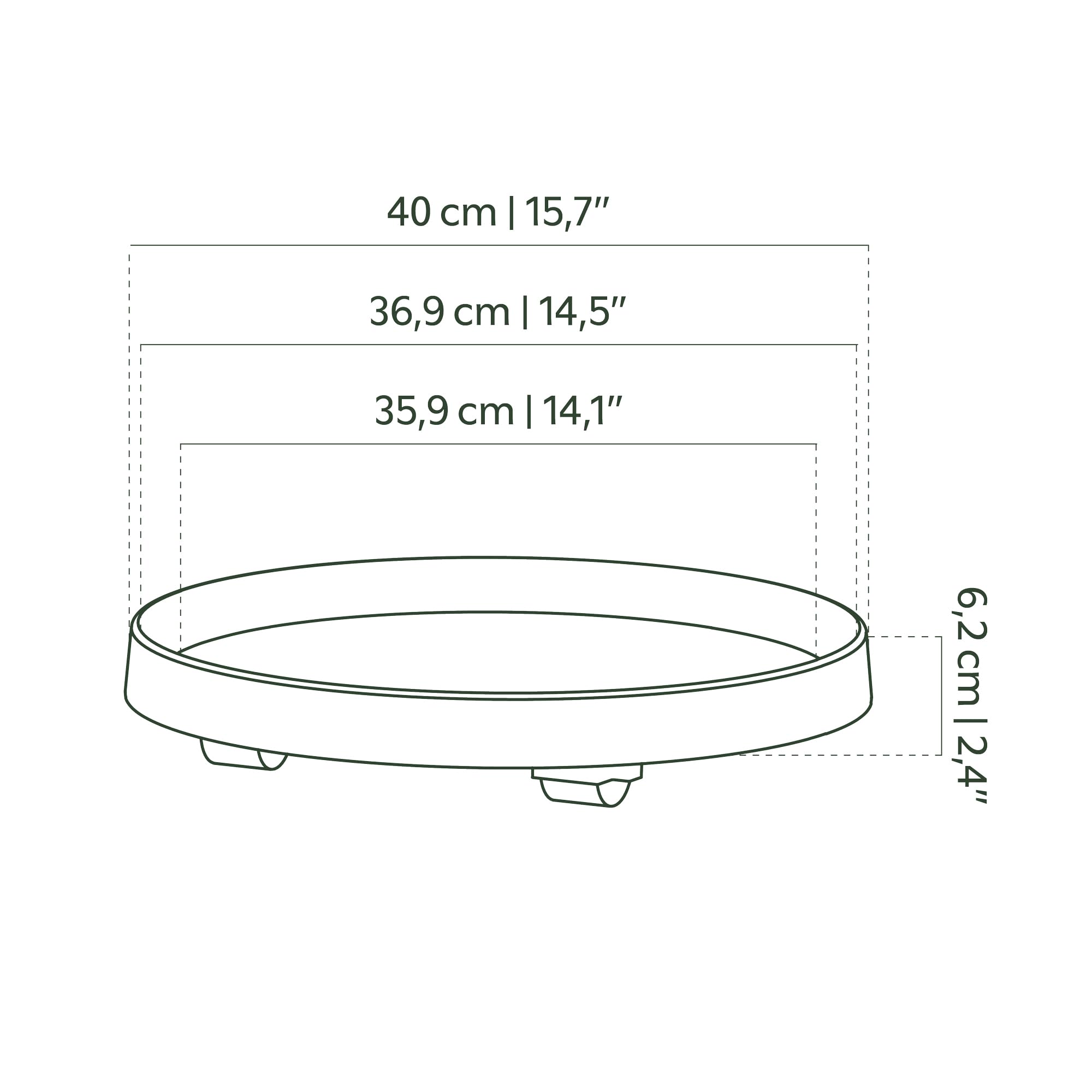5600442804379 40cm Grey Anthracite Saucer with Wheels - Perfect for Outdoor Play, Picnics, and Garden Relaxation