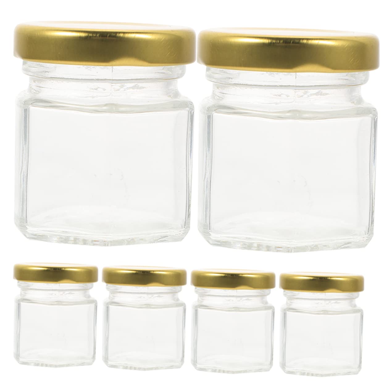 6-Piece Glass Honey Bottle Set with Lids - Mini Terrarium, Small Clear Glass Containers for Honey, Jam, Caviar - Perfect for Home Kitchen, DIY Crafts, and Gift Packaging
