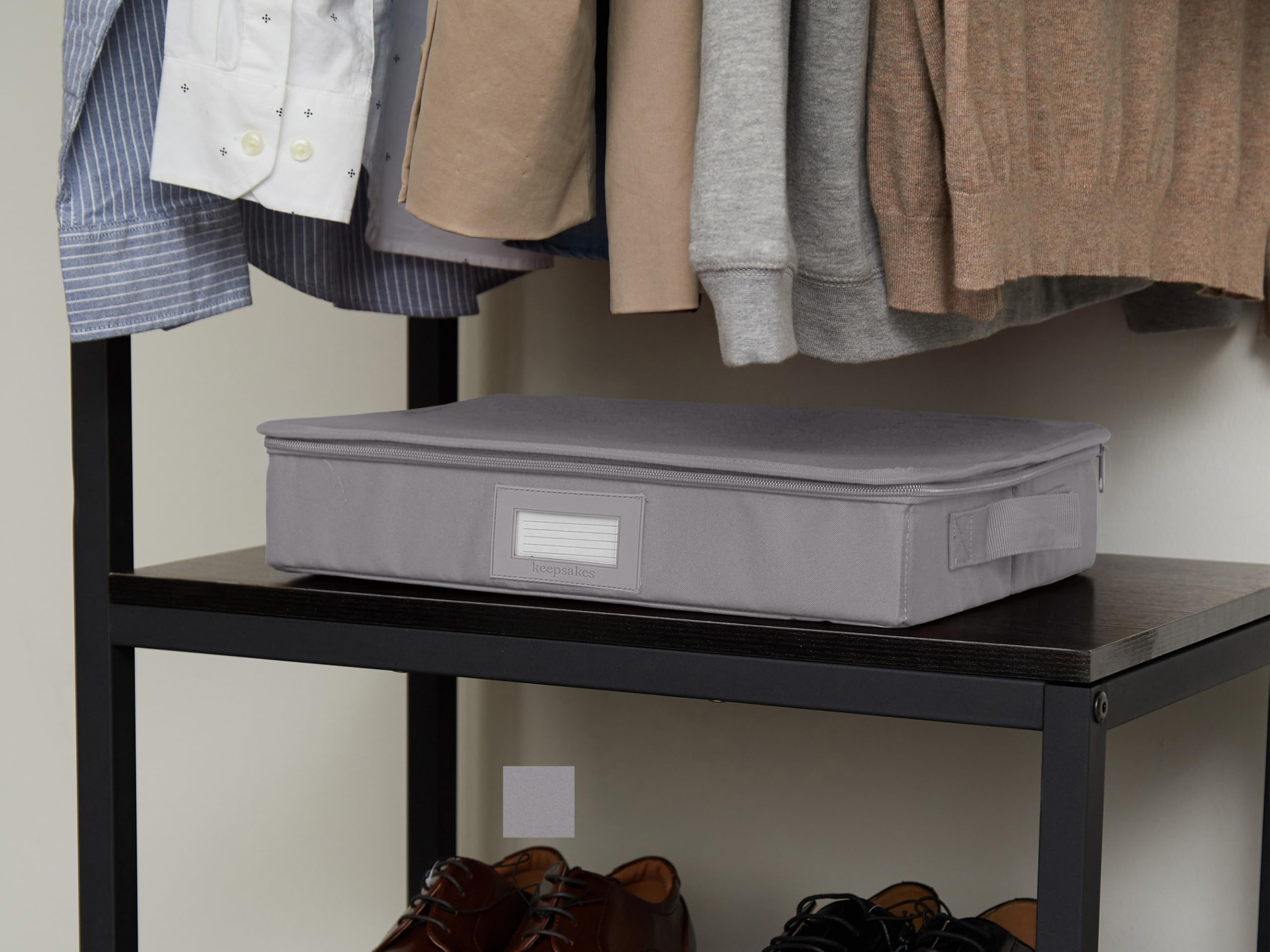 Covermates Keepsakes Flatware Storage Box – Stackable Silverware Organizer with Reinforced Handles for China & Cutlery Protection | Durable Graphite Design | Perfect for Dining Room, Kitchen Storage & Travel