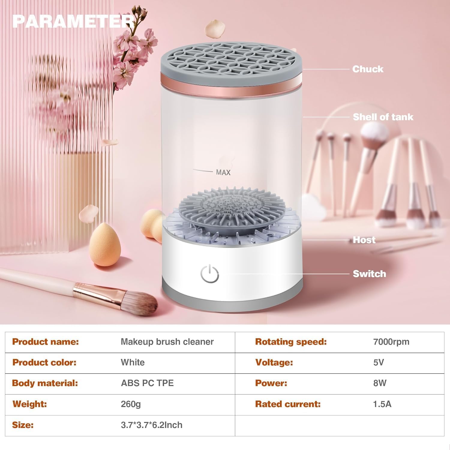 Electric Makeup Brush Cleaner Machine - Automatic Spinning Deep Cleaning for Cosmetic & Painting Brushes | USB Powered | Compatible with All Brush Sizes | Perfect for Home, Salon & Travel Use