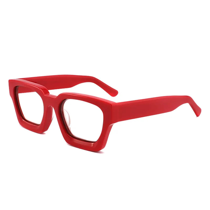 Brightzone Unisex Full Rim Square Thick Acetate Eyeglasses 5437 - Stylish & Durable Frames for Men & Women - Perfect for Reading, Work & Fashion Accessories