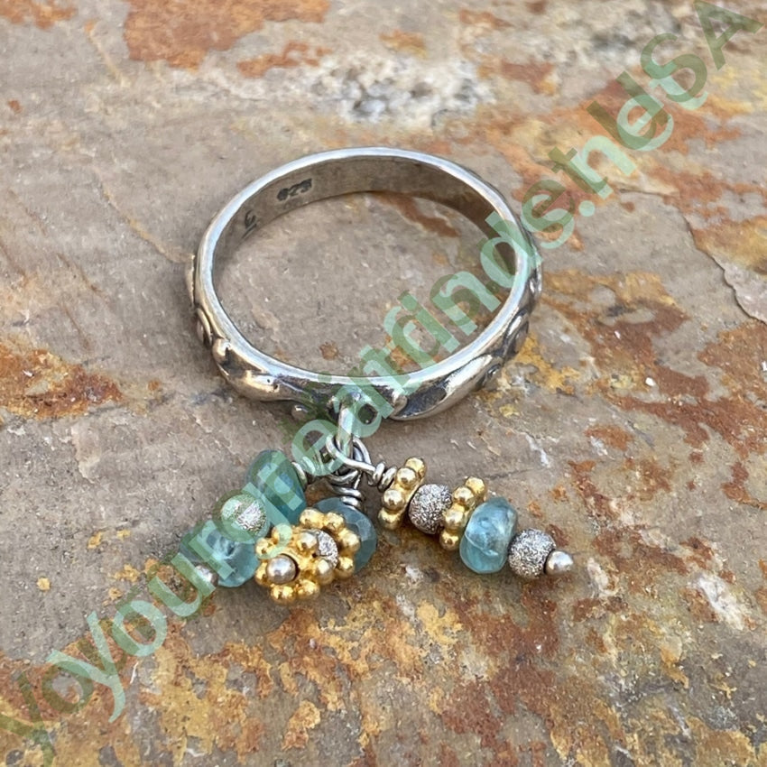 Sterling Silver Apatite Charm Ring - Size 6 for Women | Elegant Stackable Jewelry for Everyday Wear & Special Occasions