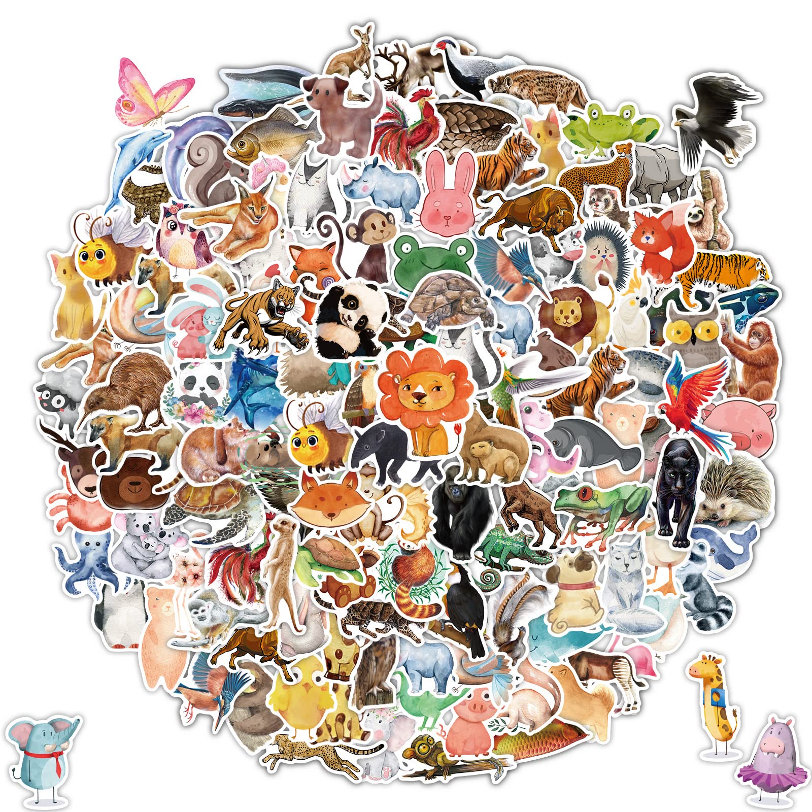 160PCS Animal Stickers for Kids & Teens - Waterproof Vinyl Decals for Water Bottles, Laptops, Notebooks - Cute Rainforest & Zoo Theme - Perfect for School Rewards, Teacher Gifts & Summer Activities