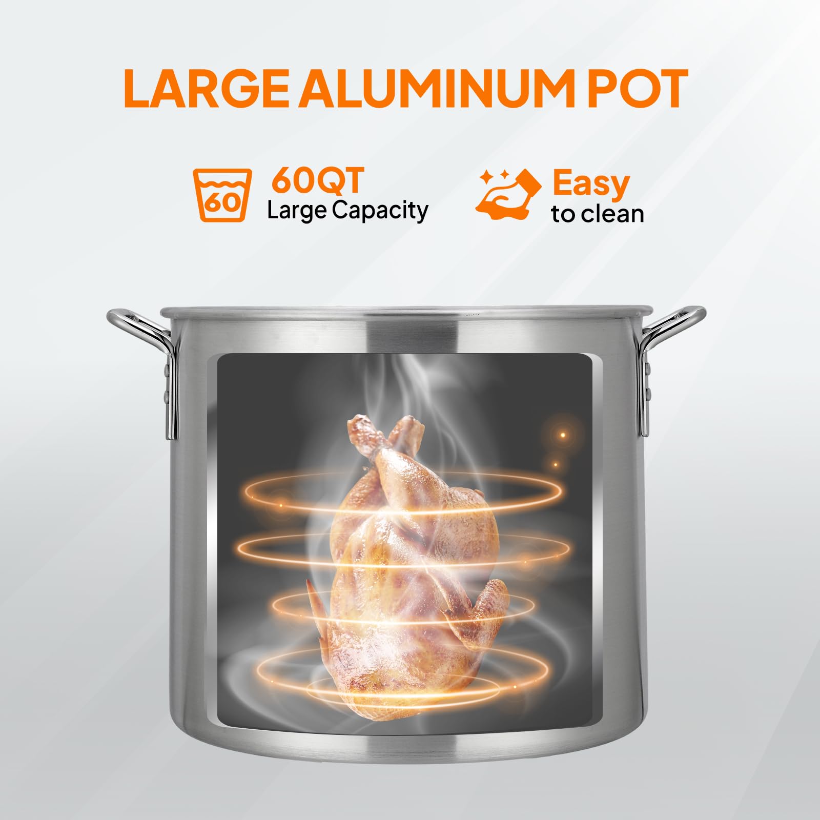 ROVSUN 60QT Propane Turkey Fryer with 150,000BTU Burner - Aluminum Seafood Boiler, Crawfish Steamer & Deep Fryer Kit with Basket, 10PSI CSA Certified Regulator & Lifting Hook - Perfect for Outdoor Cooking, Backyard Parties, Camping & Large Gatherings
