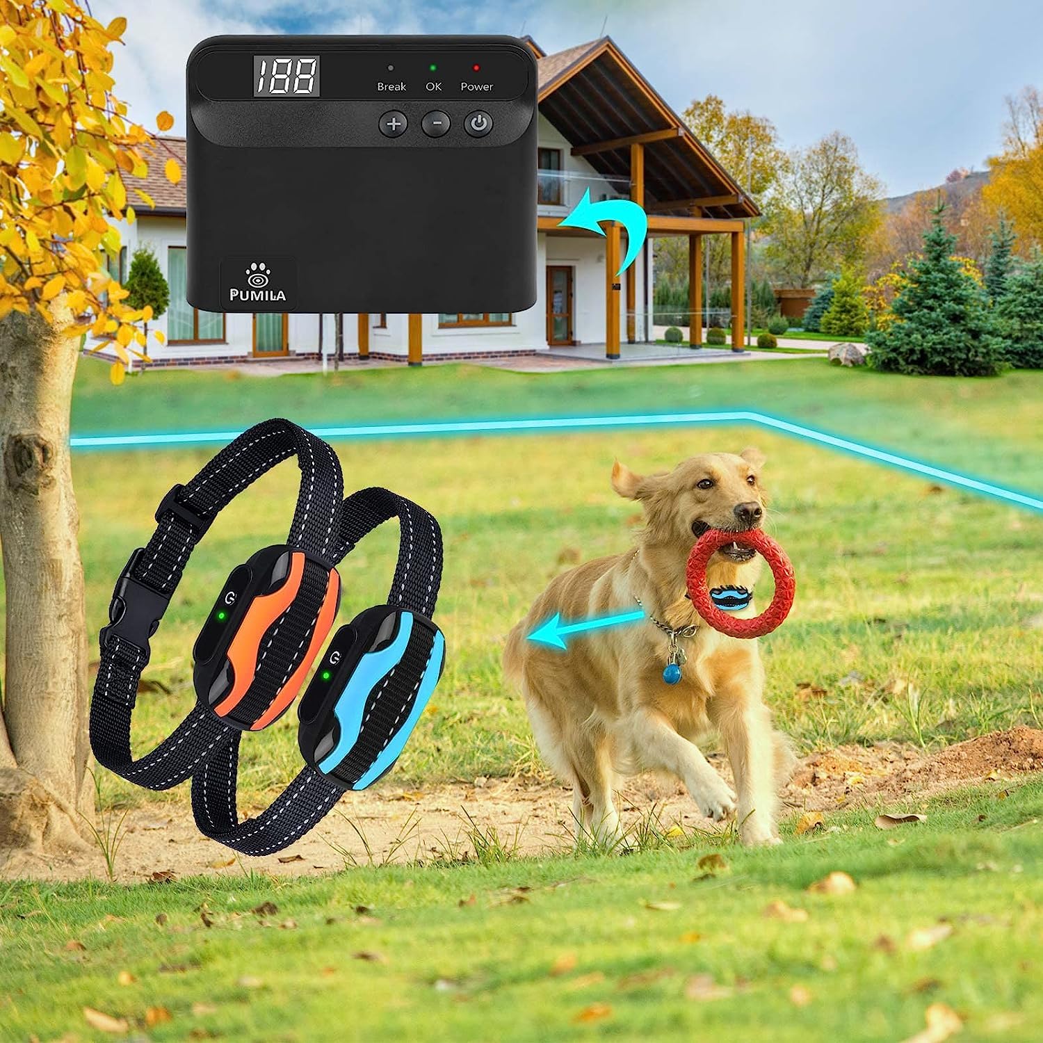 **PcEoTllar Rechargeable Electric Dog Fence – Upgraded Pet Containment System with 2 Waterproof Collar Receivers, 656Ft Boundary for Underground & Above Ground Use – Perfect for Backyards, Farms & Large Outdoor Areas**