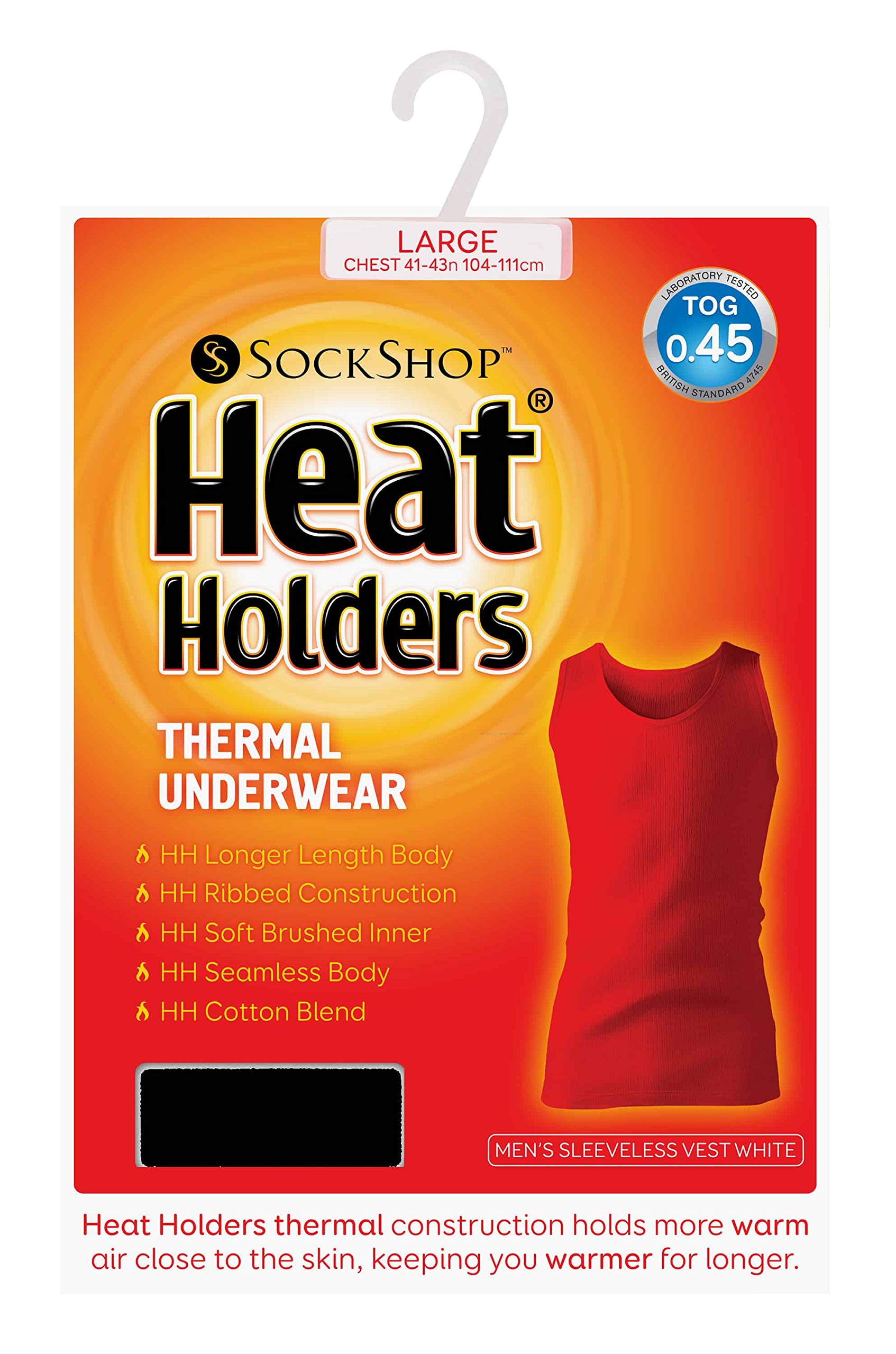 Heat Holders Men's Thermal Underwear Vest - Ultra-Warm Cotton Fleece Sleeveless Top for Winter | Perfect for Skiing, Hiking & Cold Weather Layering
