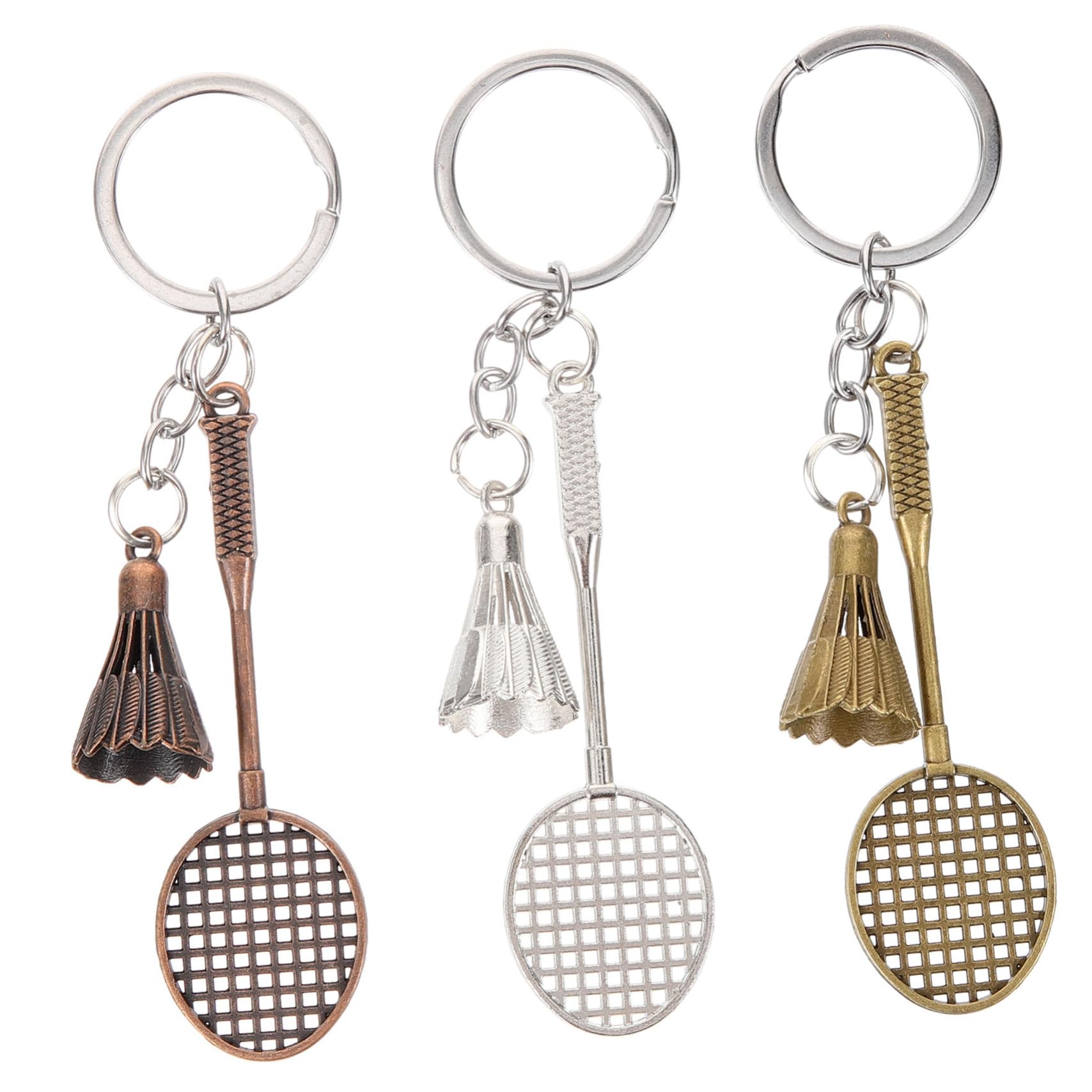 KITANDOVE 3-Piece Badminton Keychain Set - Stylish Sports Keychain for Backpacks, Car Keys & Bag Accessories - Unique Cute Gift for Badminton Lovers (Perfect for Gifts, Sports Enthusiasts & Everyday Carry)