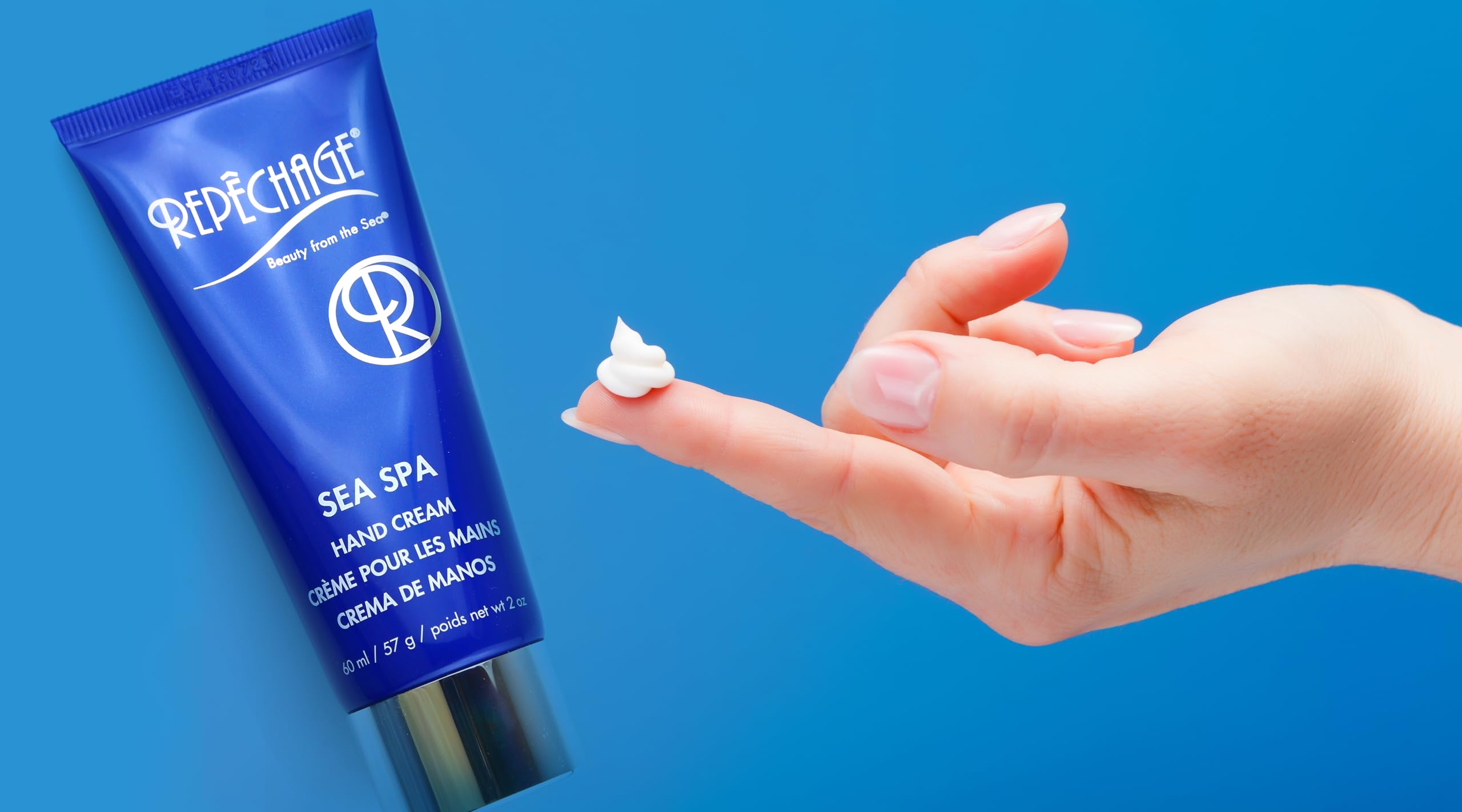Repechage Sea Spa Hand Cream with Green Tea Extract - 60ml Deep Hydration for Dry, Cracked Hands | Non-Sticky Formula for Smooth, Soft Skin | Perfect for Office, Travel & Winter Care