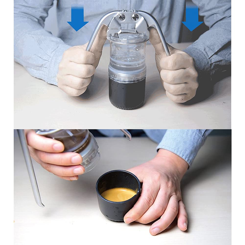 Portable Manual Espresso Maker - Hand Press Coffee Machine for Home & Travel, Compact & Lightweight (Black) - Perfect for Camping, Office, and Outdoor Adventures