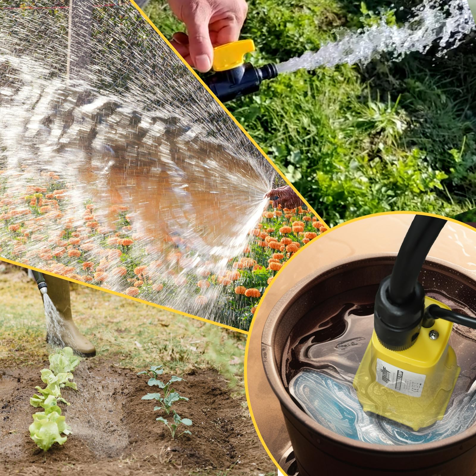 **Mellif 80W Cordless Submersible Water Pump - Compatible with Dewalt 20V Battery, 475GPH Portable Utility Pump for Rain Barrel, Pool, Garden Pond, Basement - Ideal for Water Transfer, Drainage & Emergency Flooding (Tool Only)**