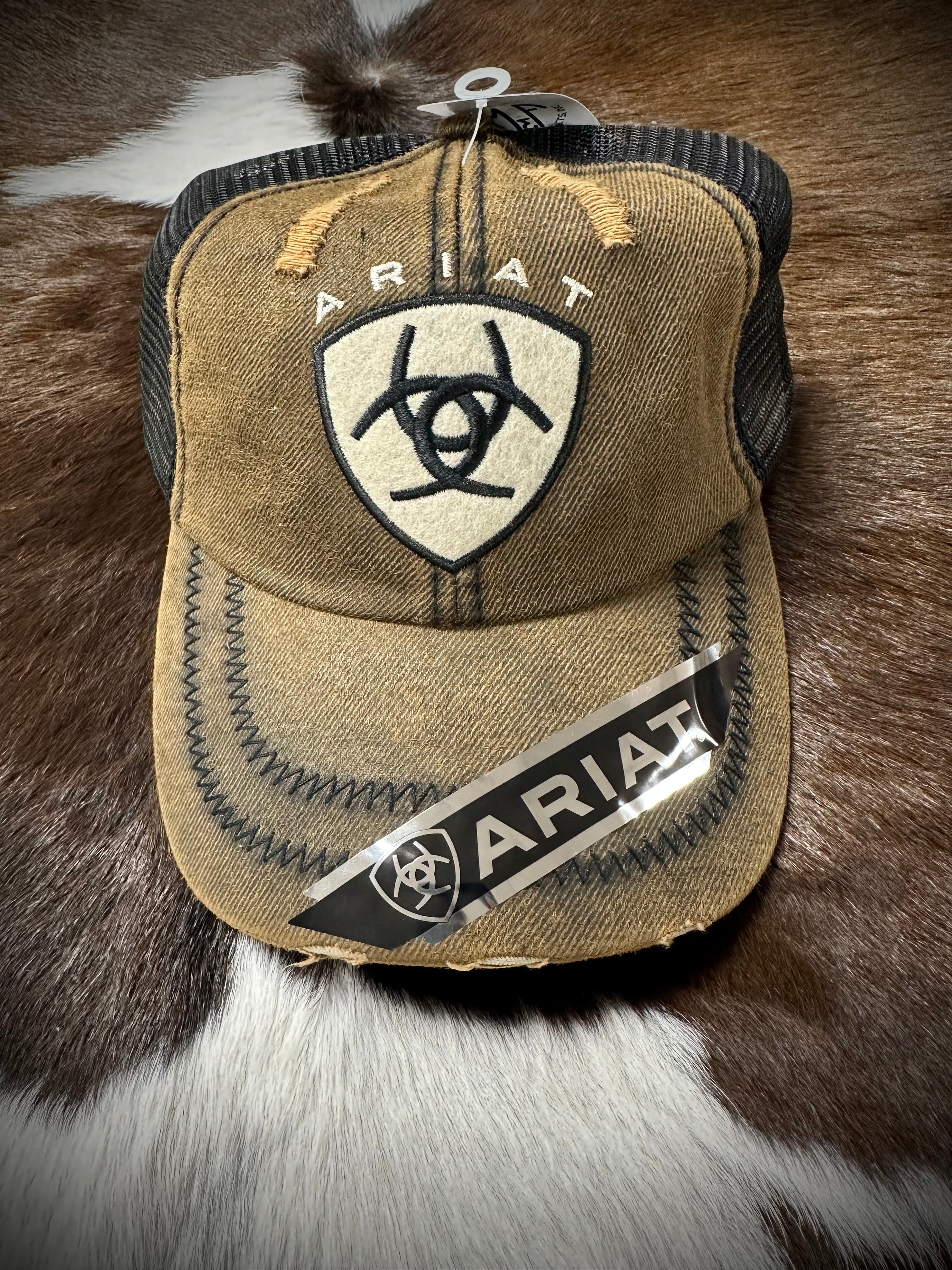 Ariat Men's Distressed Brown Cowboy Hat - Western Style for Rodeo, Horse Riding & Outdoor Adventures