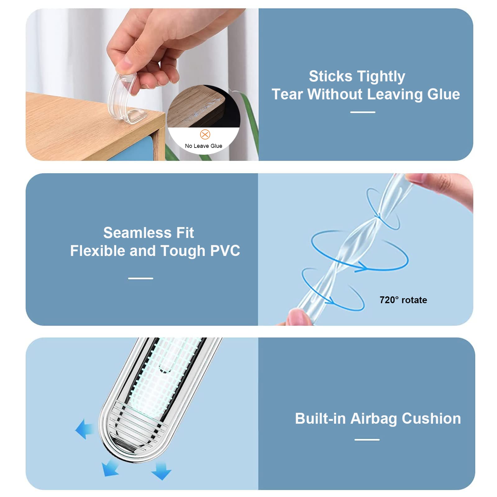 Clear Adhesive Rubber Bumpers - 4 Pack Silicone Furniture Protectors for Sliding Doors, Cabinets & Drawers | Door Knob Wall Protector | Scratch Prevention for Home & Office Use