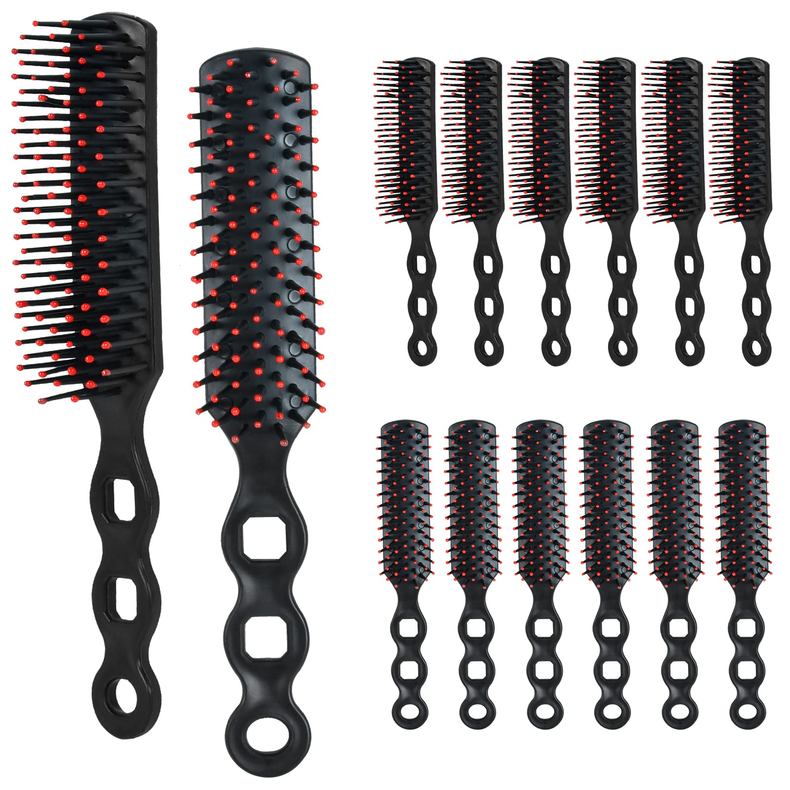 Elesunory 30 Pack Bulk Disposable Hair Brushes - Anti Static Detangling Combs for Salon, Hotel & Nursing Home - Travel Size 7 x 0.78 Inch Black Hairbrush Set - Perfect for Guests, Patients & Personal Use