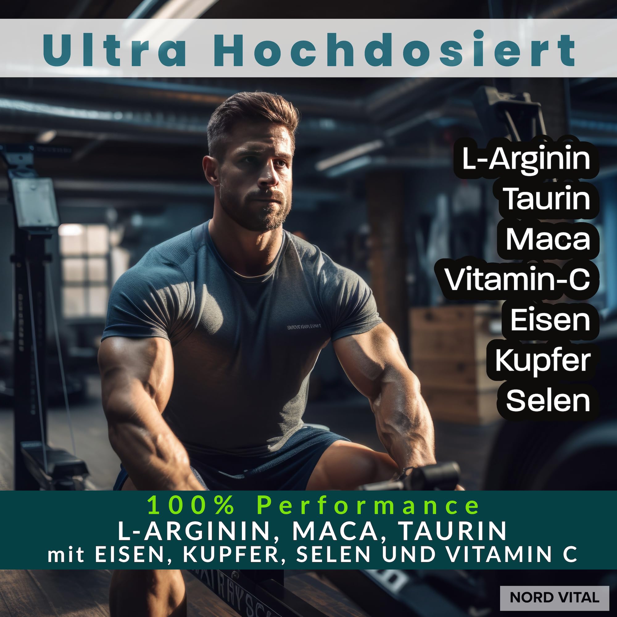 Premium L-Arginine, Taurine & Maca Root Supplement - High Potency with Iron, Copper, Selenium & Vitamin C - 20X Concentrated Maca Extract - 180 Vegan Capsules - Made in Germany - Supports Energy, Stamina & Athletic Performance
