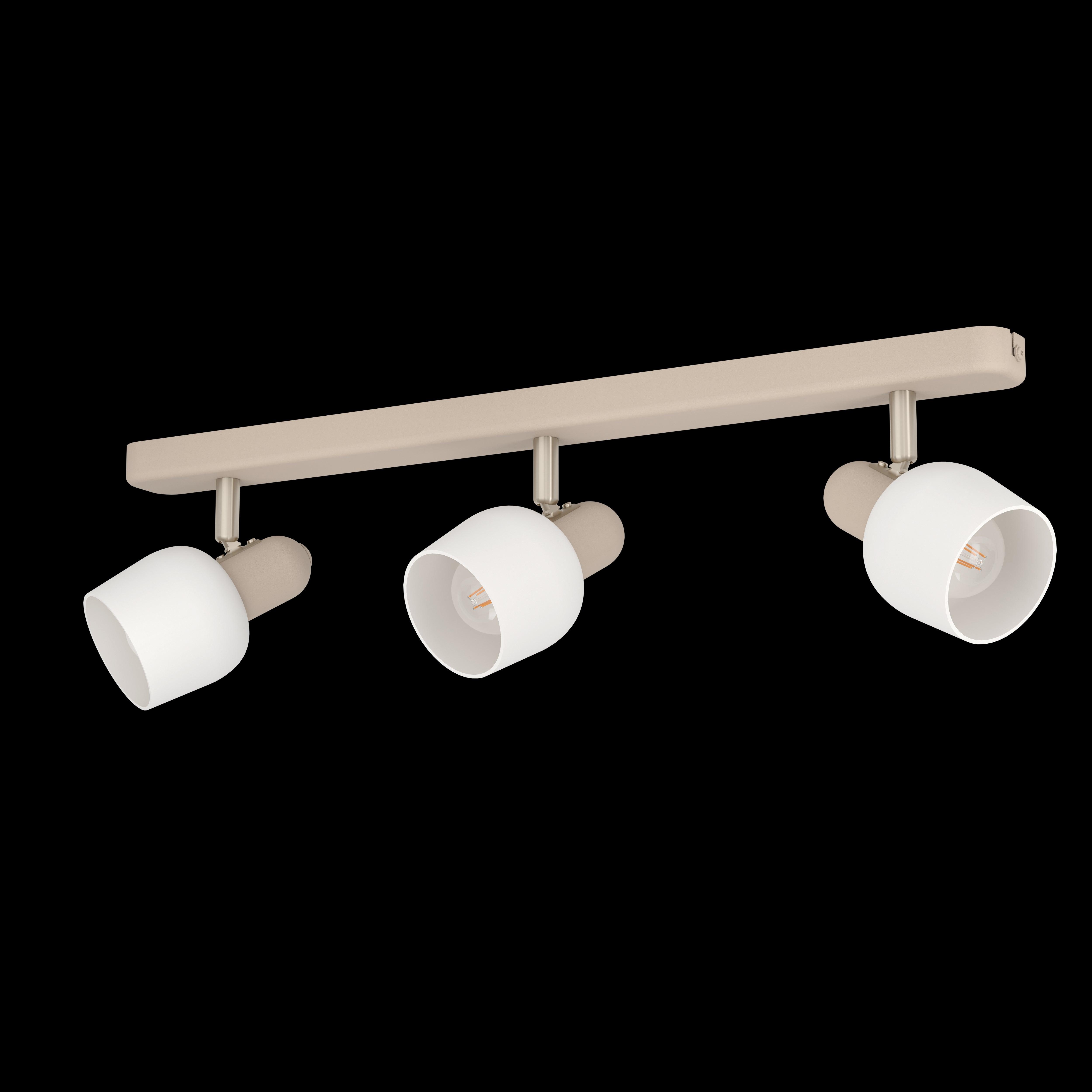 Eglo Corato 3-Light Bar Spotlight - Sand & White Glass Finish - Modern Lighting for Living Room, Bedroom, or Kitchen