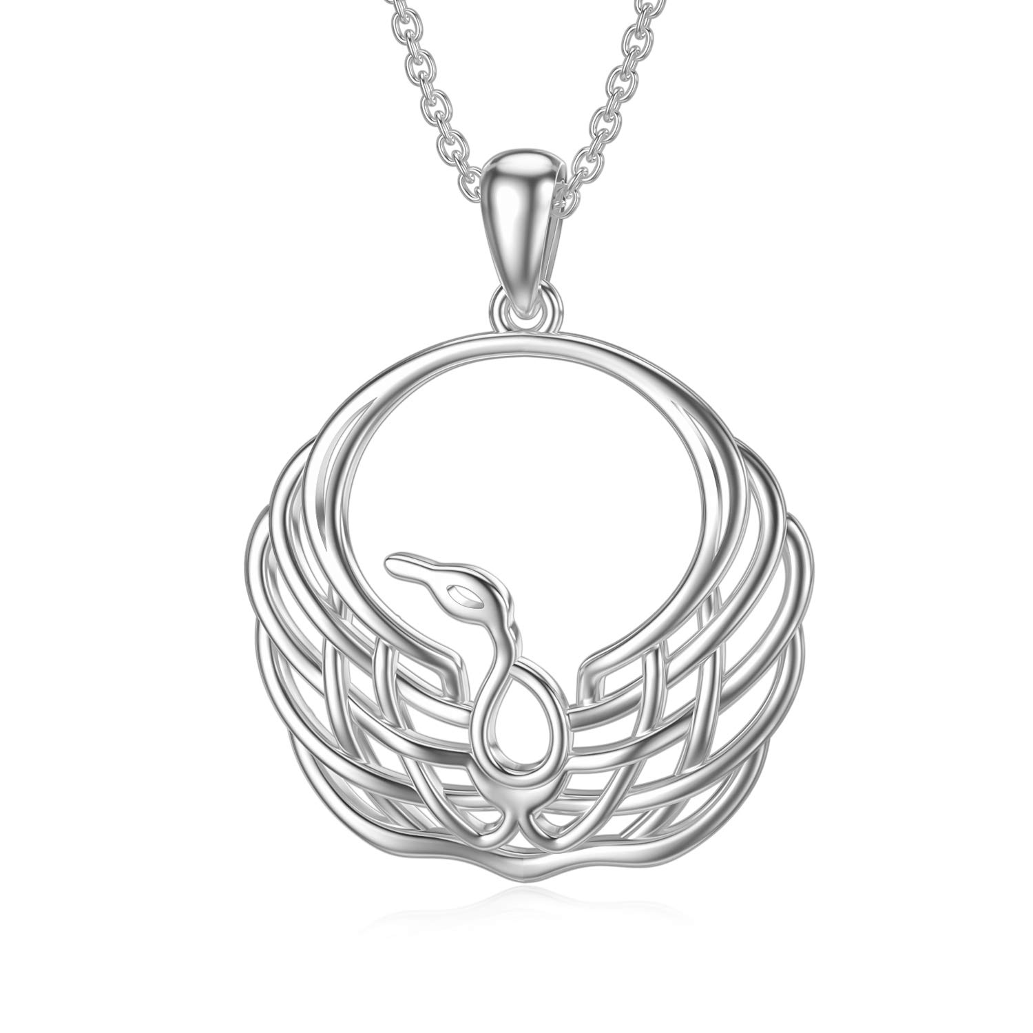SIMONLY 925 Sterling Silver Hummingbird/Phoenix Pendant Necklace - Elegant Valentine's Day & Birthday Gift for Women & Girls | Perfect for Romantic Dates, Anniversaries & Special Occasions
