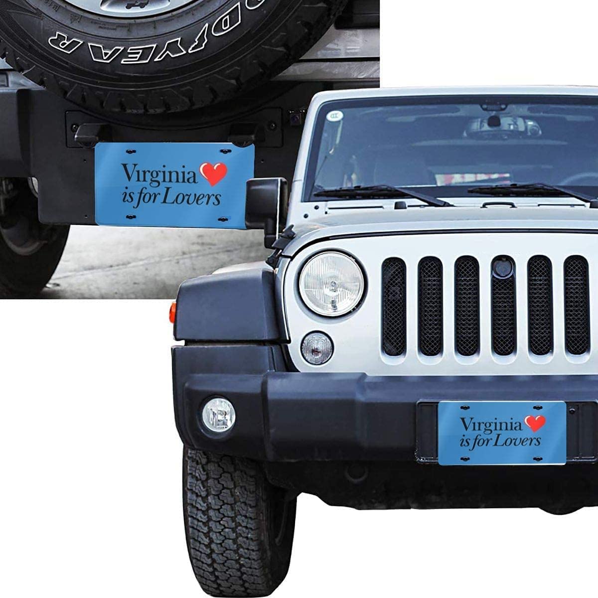 Virginia is for Lovers Personalized License Plate Frame - Custom Funny Car Accessories with 4 Holes - Perfect for State Pride & Unique Vehicle Decoration