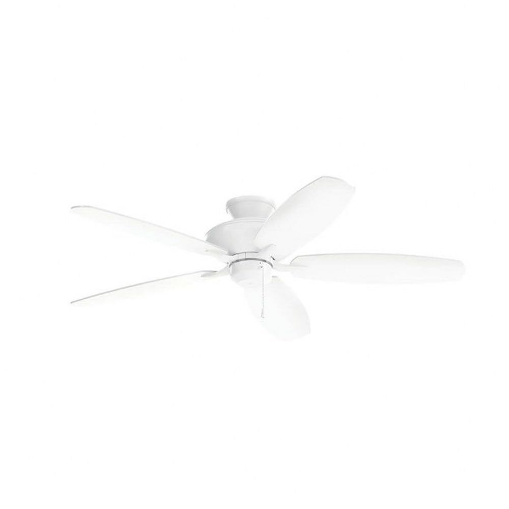 Kichler 52 Inch Energy Star Certified Ceiling Fan with LED Light - Matte White Finish | Perfect for Living Room, Bedroom & Outdoor Spaces