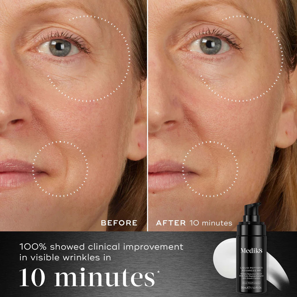 Medik8 Liquid Peptides Advanced MP Serum - Anti-Aging Face Treatment with Hyaluronic Acid & Peptides for Wrinkles & Fine Lines | Hydrating & Firming Skincare for Daily Use