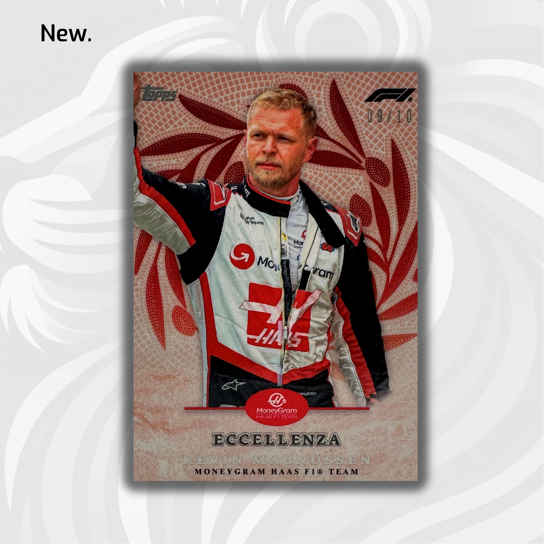 2024 Topps Eccellenza F1 Kevin Magnussen Trionfo Red Racing Card - Perfect for F1 Collectors and Motorsport Fans
