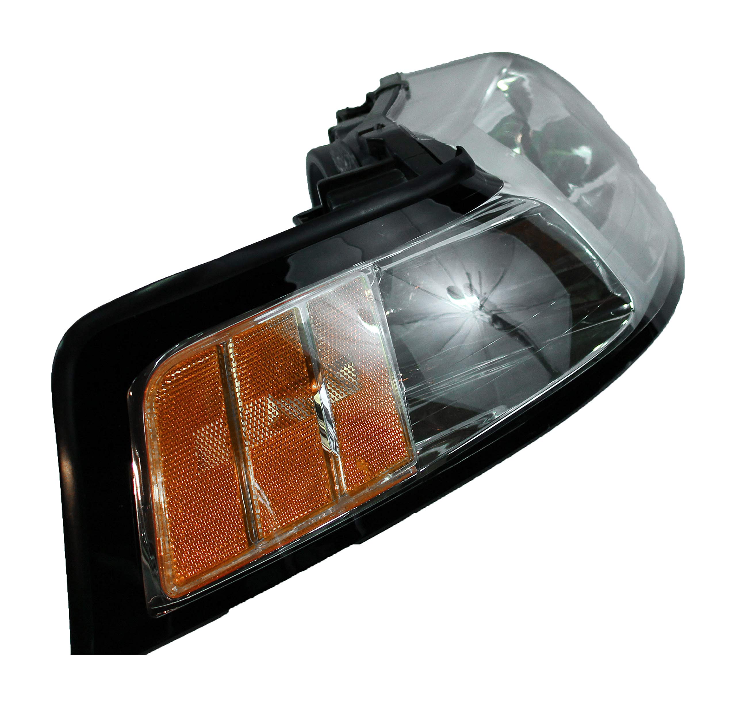 Ford Mustang Headlights Lamps Set (1999-2000) - Halogen Chrome Trim for Driver & Passenger Side - Perfect for Night Driving & Car Restoration Projects