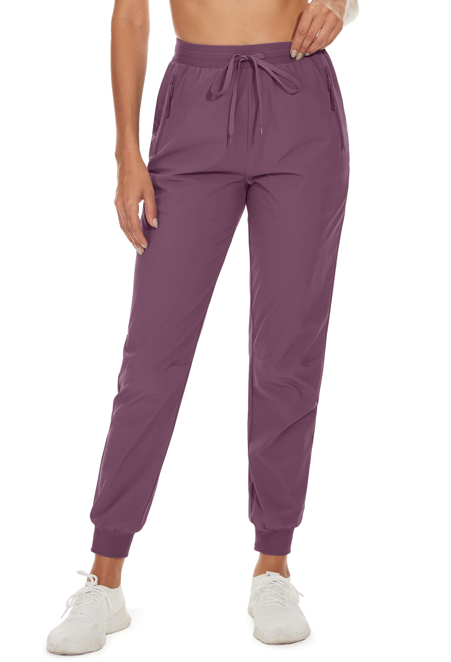 TACVASEN Women's Lightweight Athletic Running Pants - Breathable Active Hiking Yoga Workout Sweatpants for Gym, Outdoor Sports (Purple/Red) | Perfect for Jogging, Fitness Training & Casual Wear