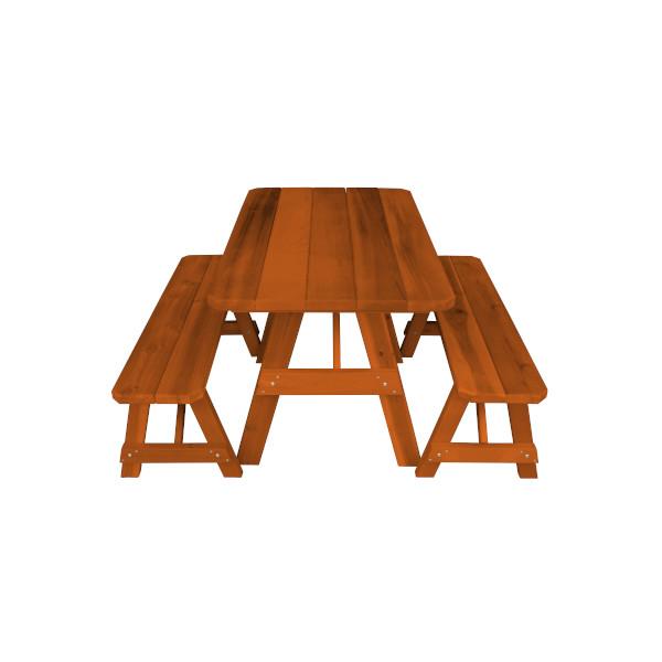 Premium Western Red Cedar Picnic Table with 2 Benches - Outdoor Dining Set for Backyard, Garden & Patio - Durable All-Weather Wooden Furniture for Family Gatherings & BBQs