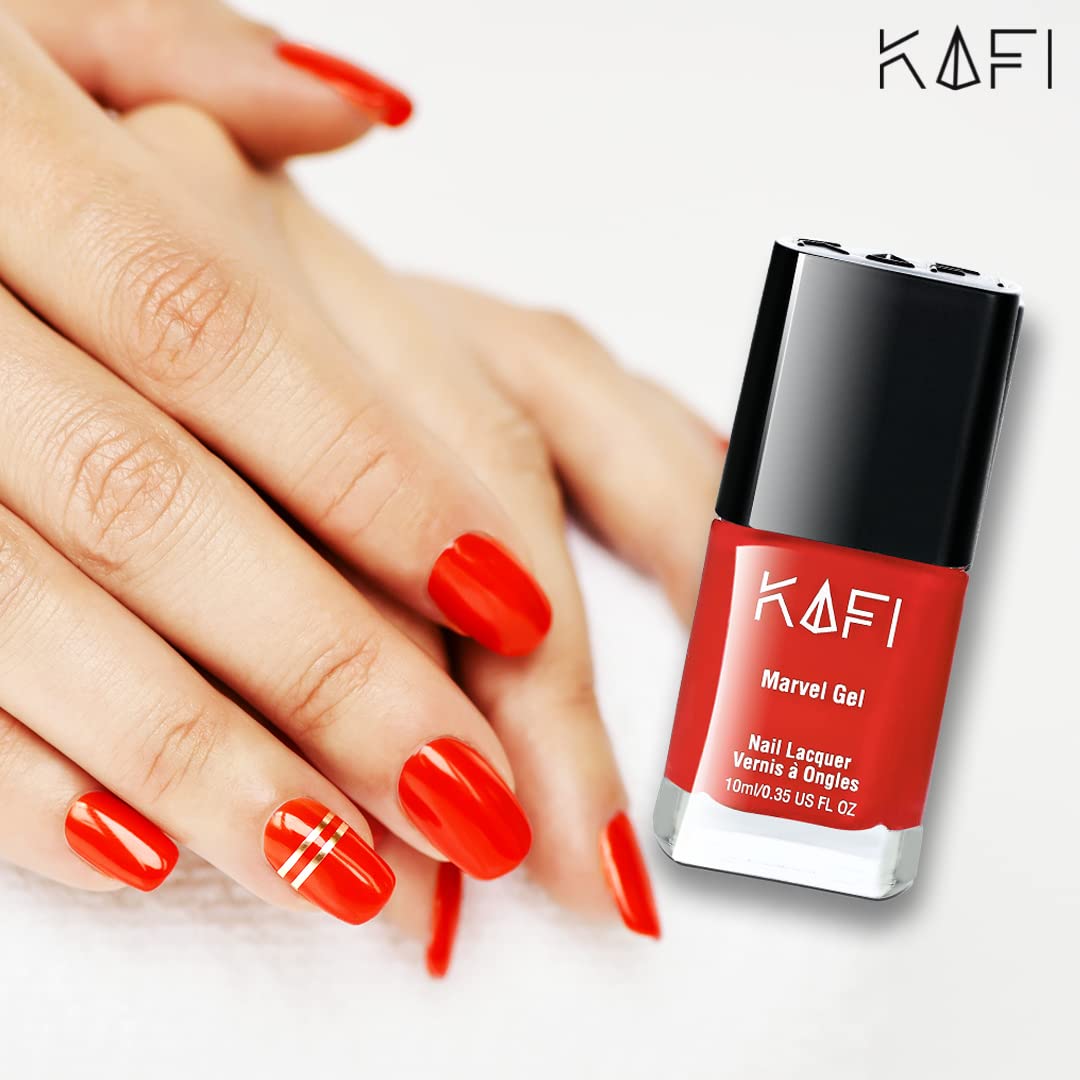 KAFI Cosmetics Nail Polish Set - 4 Trendy Cool Colors, 10ml Each (40ml Total) - Perfect for Manicures, Pedicures & Nail Art Designs