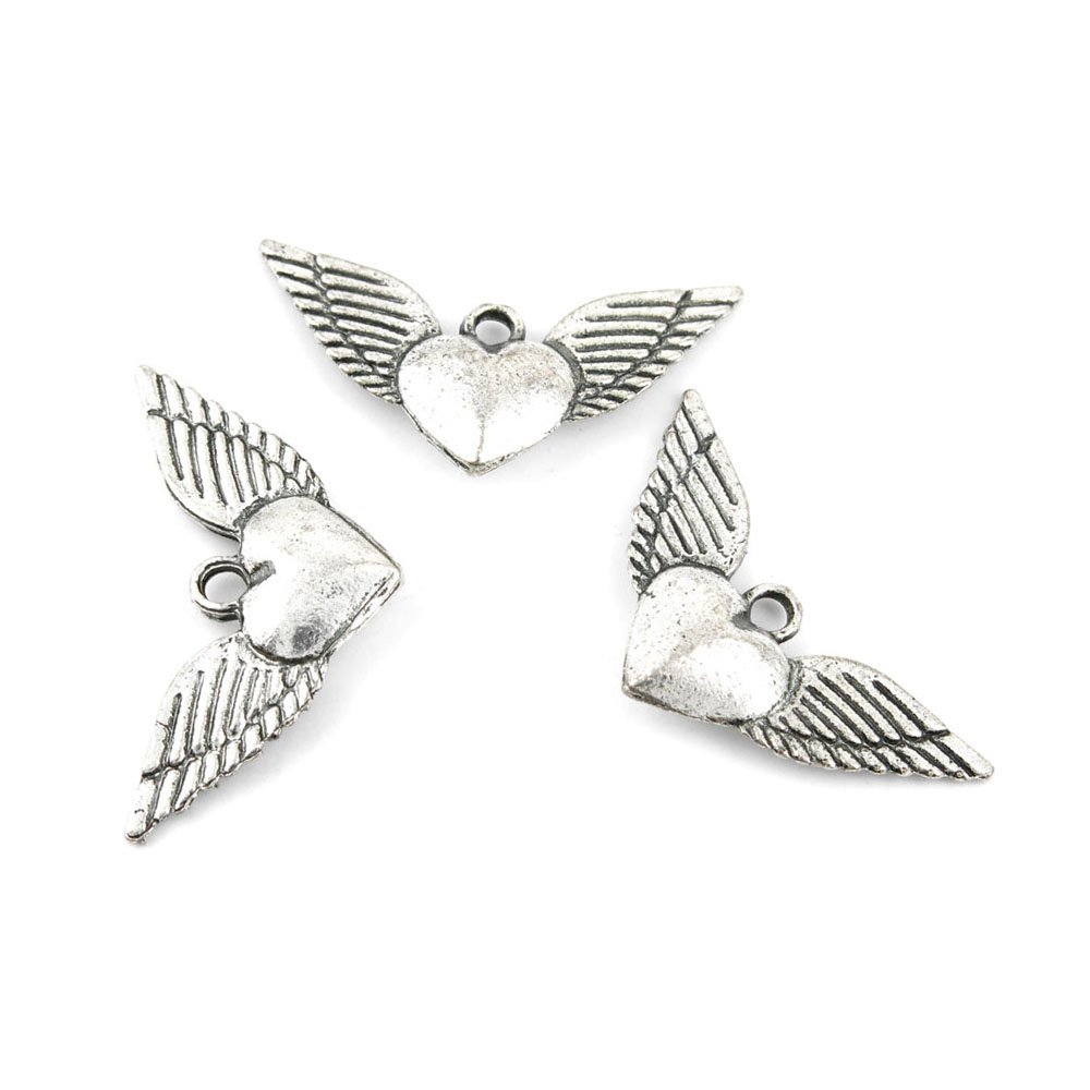 420-Piece Antique Silver Tone Jewelry Making Charms Set - Wings, Heart Pendants & Ancient Findings for DIY Crafts (Bulk Supplies) | Perfect for Necklaces, Bracelets, Scrapbooking & Home Decor