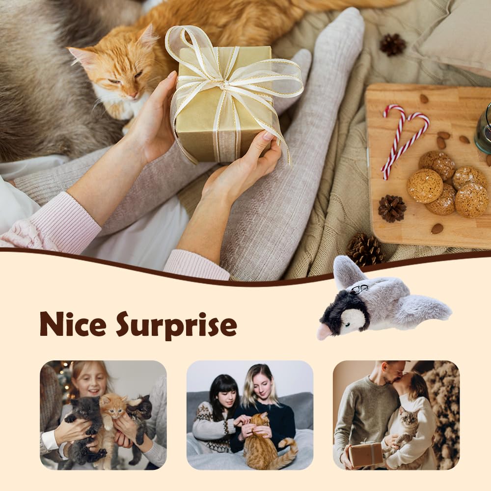 2025 New Flappy Chase Cat Toy - Interactive Flying Bird Toy with Chirping Sounds & Flapping Wings for Indoor Cats - Realistic Sparrow Simulation (Brown) - Perfect for Playtime, Exercise & Mental Stimulation