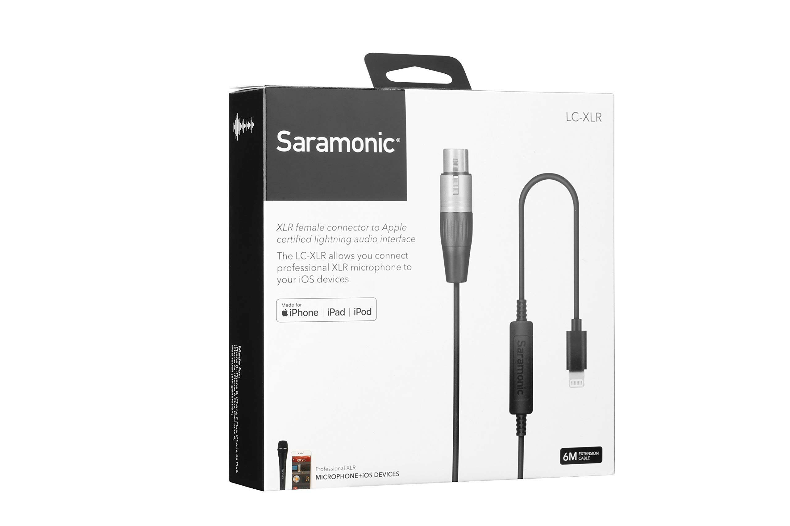 Saramonic LC-XLR XLR Female to Apple Lightning Microphone Cable for iPhone & iPad - Professional Audio Interface for Podcasting, Vlogging & Live Streaming