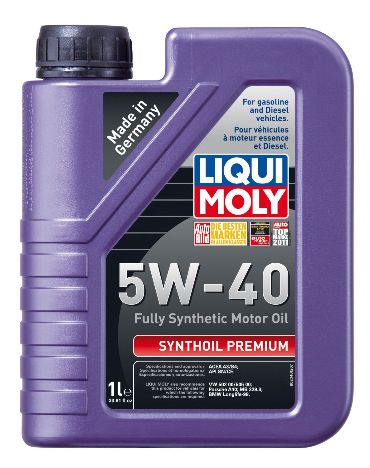 Liqui Moly 2040-12PK Premium 5W-40 Full Synthetic Motor Oil - 1 Liter (12 Pack) | High Performance Engine Protection for Cars, Trucks & SUVs | Ideal for Daily Driving, Highway & Extreme Weather Conditions